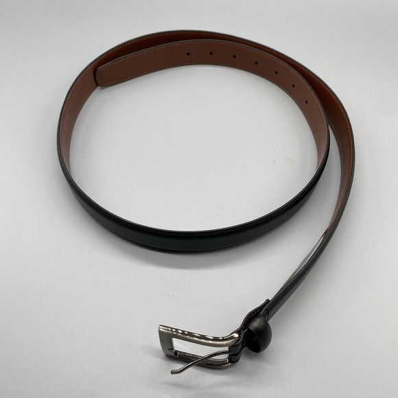 Perry Ellis Dress Belt 42 44 Mens Black Faux Leather Belt - Picture 1 of 5